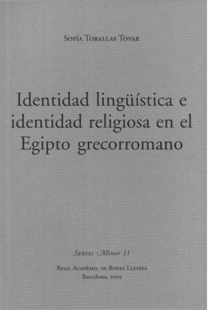 Identidad lingüística e Identidad religiosa en el Egipto Grecorromano